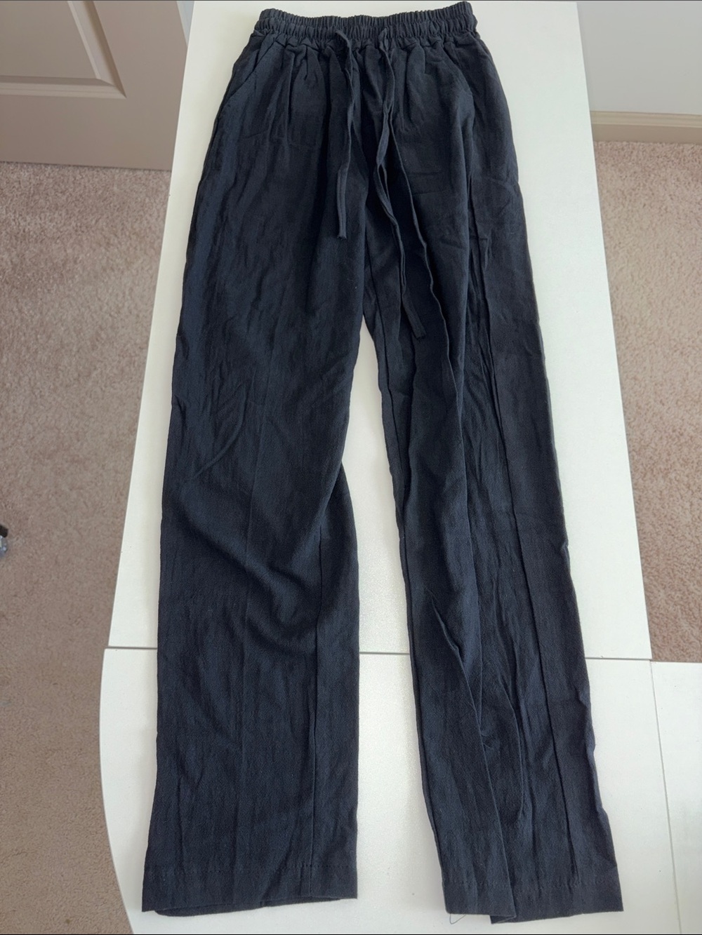 Black linen look pants never worn